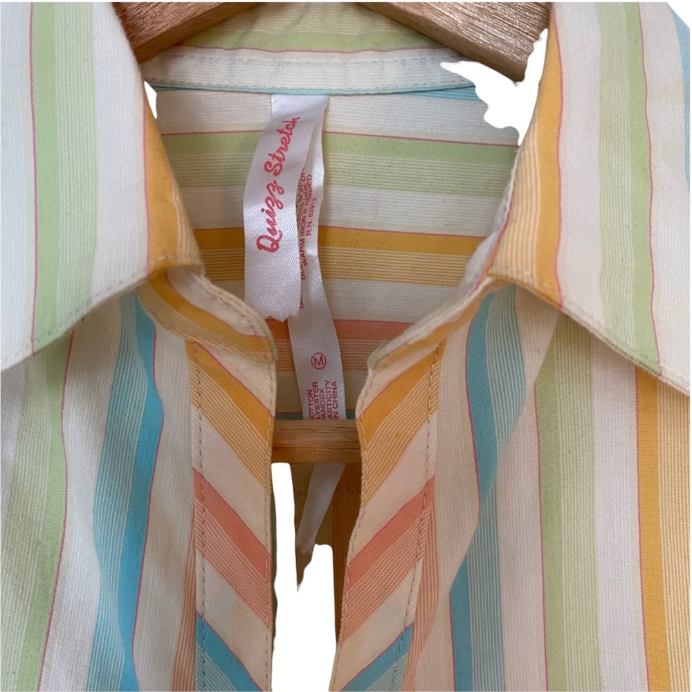 Vintage Striped Corset Top Short Sleeve Size M - Picture 2 of 6